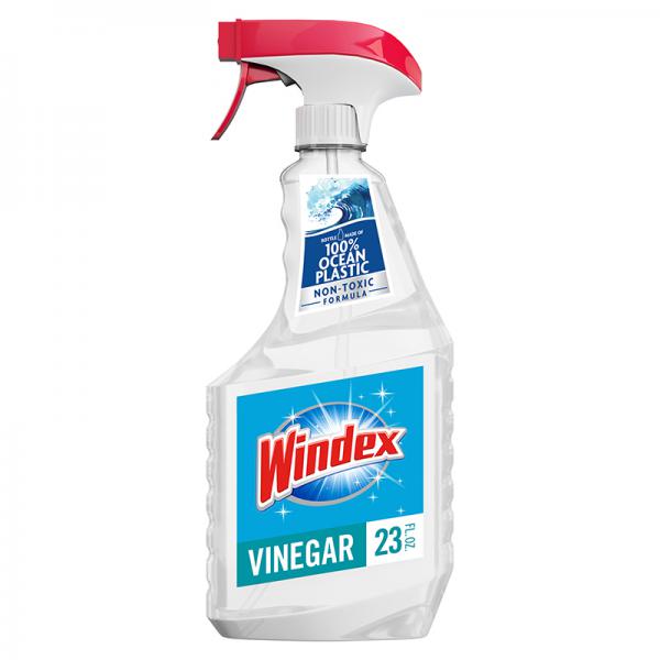 Windex Glass Cleaner with Vinegar Trigger Bottle, 23 Fl Oz