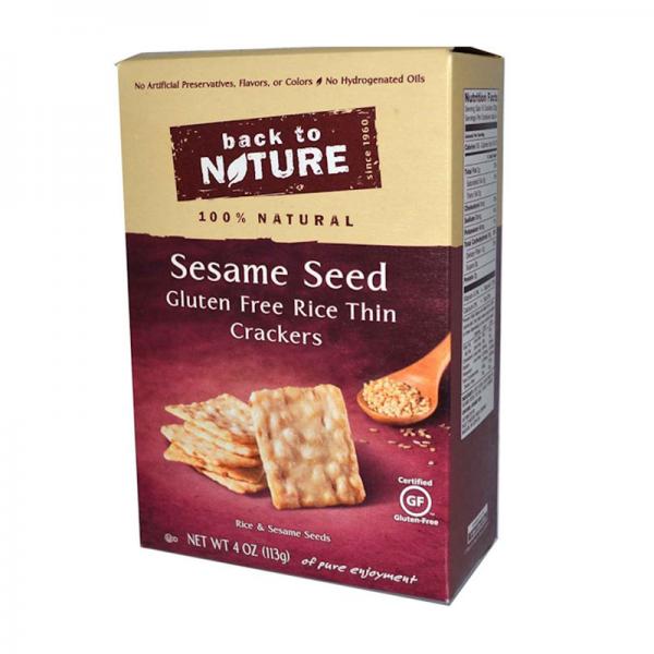 Back To Nature Gluten Free Rice Thins, Sesame Seed, 4 Ounce