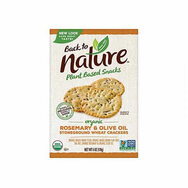 Back To Nature Organic Stoneground Wheat Crackers Rosemary Olive Oil, 6.0 OZ