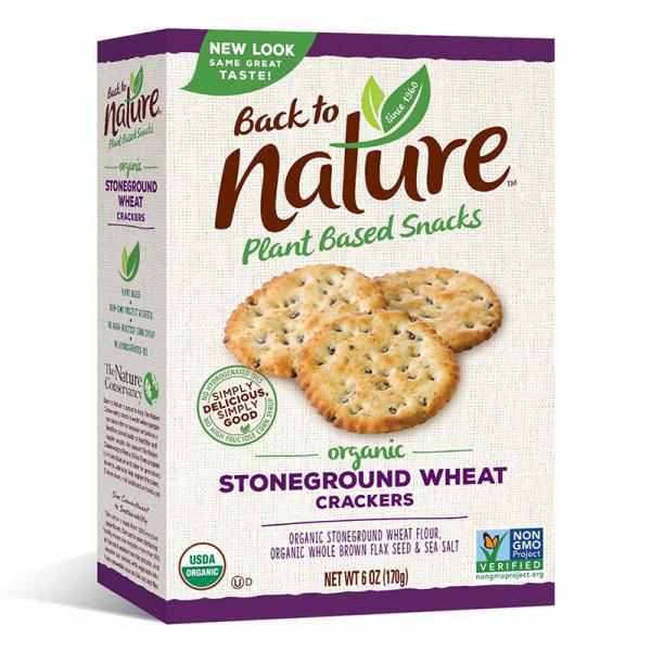 Back To Nature Organic Wheat Crackers, Stoneground, 6 Ounce