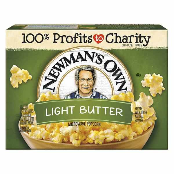 Newmans Own Light Butter Flavor Microwaveable Bag Popcorn, 3.5 Oz,