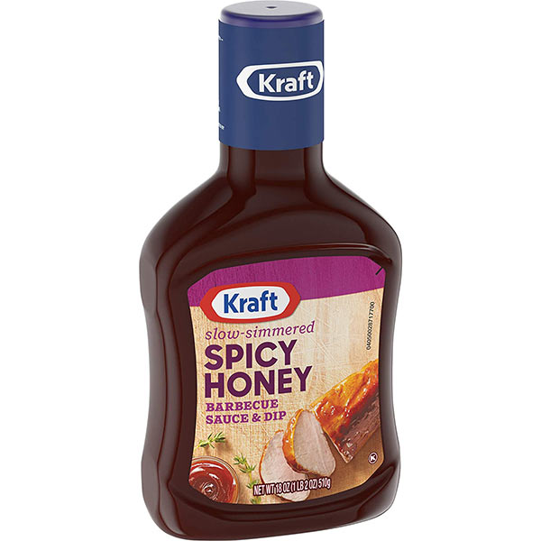 Kraft Slow-Simmered Spicy Honey Barbecue Sauce and Dip, 18 Oz Bottle