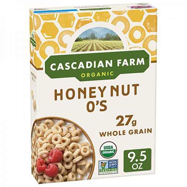 Cascadian Farm Organic Cereal, Honey Nut O's, 9.5 Oz