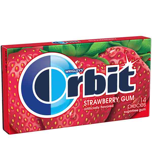 Orbit Strawberry Sugarfree Chewing Gum, single pack