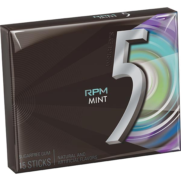 5 RPM Mint Flavor Sugarfree Gum, 15 pieces