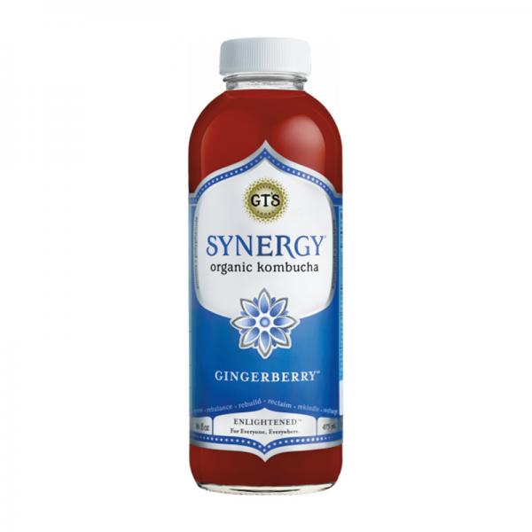 GTs Enlightened Synergy Organic and Raw Kombucha Gingerberry, 16 Ounce