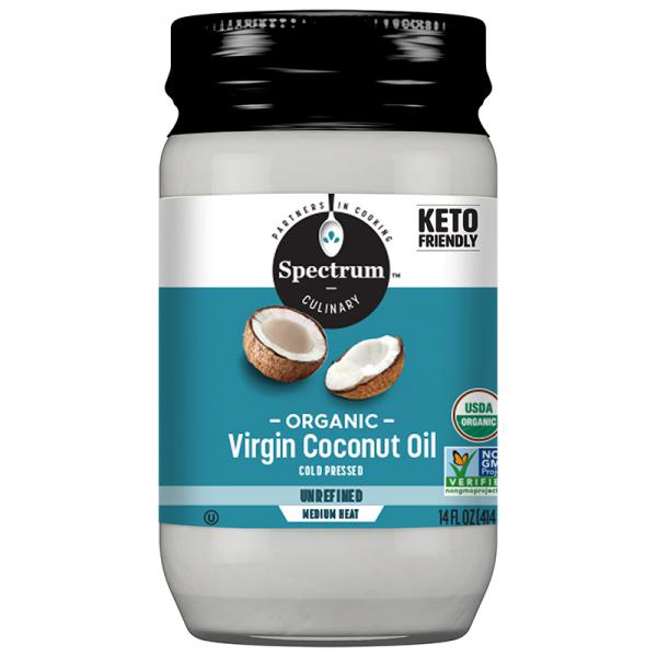 Spectrum Culinary Organic Unrefined Virgin Coconut Oil, 14 Ounce Jar