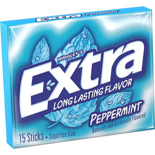 Wrigleys Extra Peppermint Sugarfree Gum, Single Pack - 15 Ct