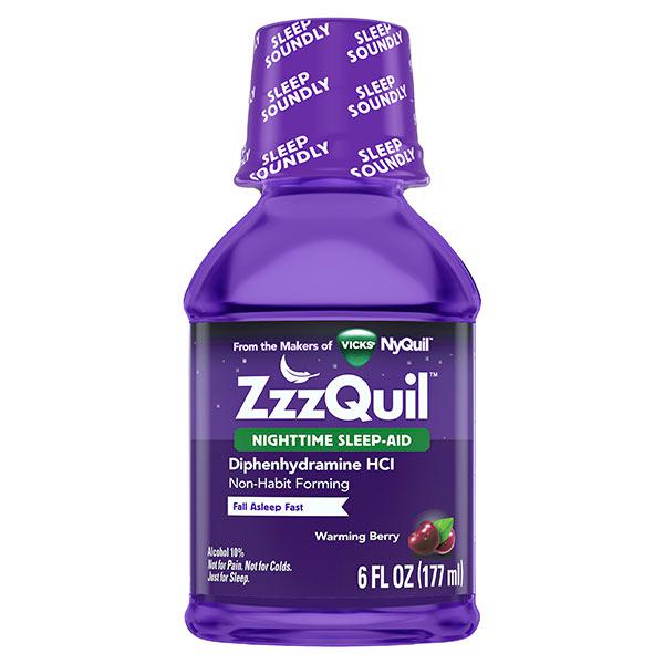 ZzzQuil Nighttime Sleep-Aid Liquid Warming Berry - 6.0 Oz