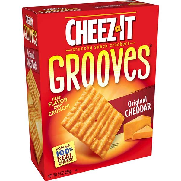 Cheez-It Grooves Crunchy Cheese Snack Crackers Original Cheddar - 9.0 Oz