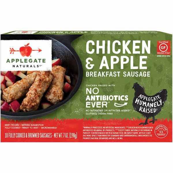 Applegate Farms Chicken and Apple Breakfast Sausage, 7 oz (frozen)