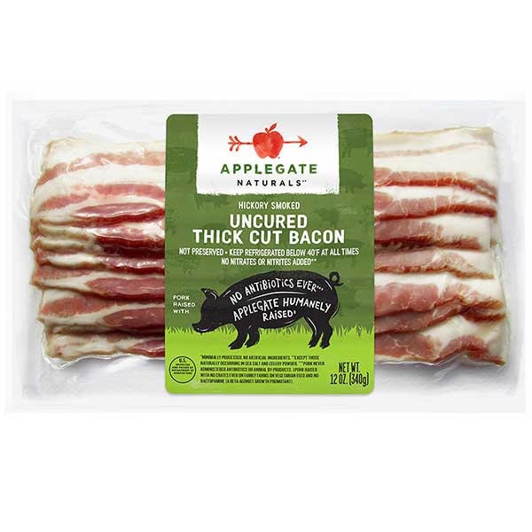 Applegate Natural Hickory Smoked Uncured Thick Cut Bacon - 12oz