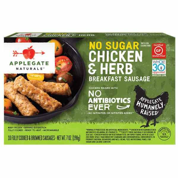 Applegate Natural No Sugar Chicken & Herb Frozen Breakfast Sausage - 7oz