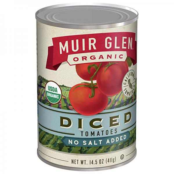 Muir Glen Organic Diced Tomatoes, No Salt, 14.5-Ounce Cans (Pack of 12)