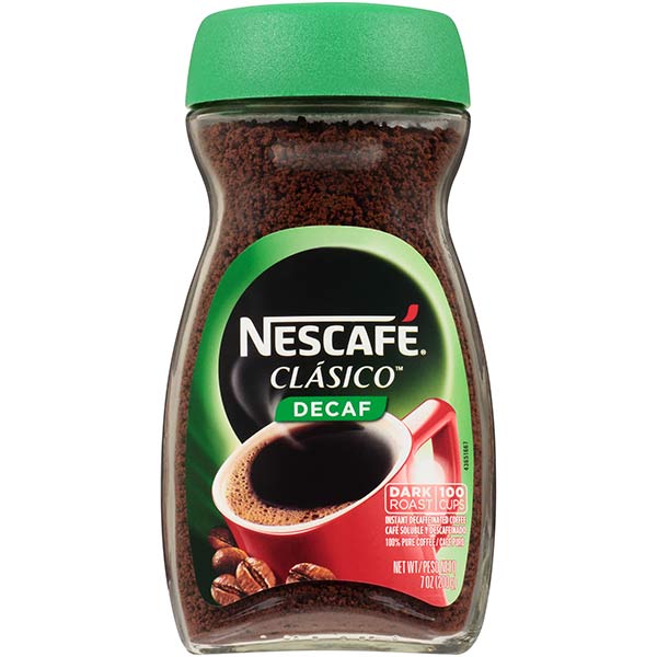 Nescafe Clasico Decaf Dark Roast Coffee, 7 Ounce