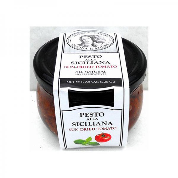 Cucina & Amore Pesto Alla Sicilana Sauce, Sun Dried Tomato, 7.9 Ounce (6 Pack)
