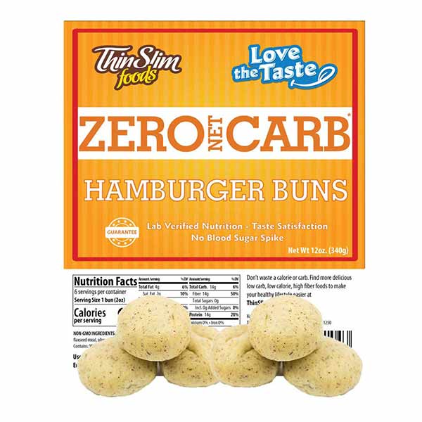 Keto Diet Thinslim Foods 90 Calorie 0 Net Carb Bread Low Carb Hamburger Buns