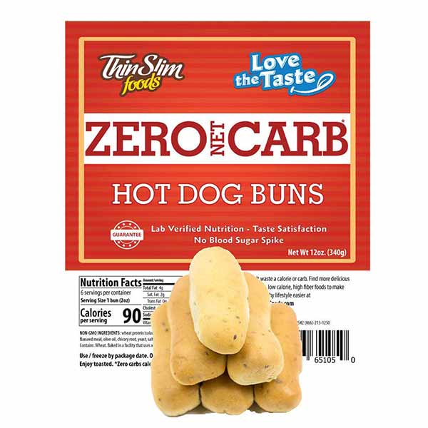 Keto Diet Thinslim Foods Love-the-taste Low Zero Net Carb Hot Dog Buns Bread