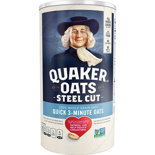 Quaker 100% Whole Grain Steel Cut Oats Canister- 25oz