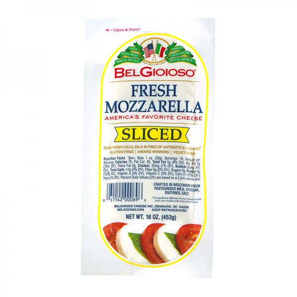 Belgioioso Fresh Mozzarella All-Natural Sliced Cheese - 16oz