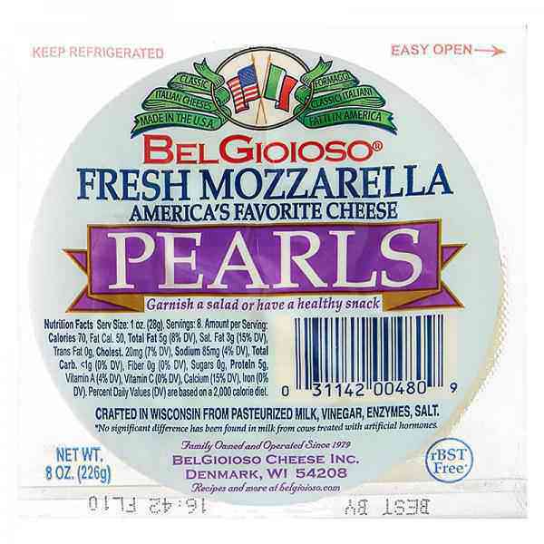 Belgioioso Fresh Mozzarella Pearl Cheese - 8oz