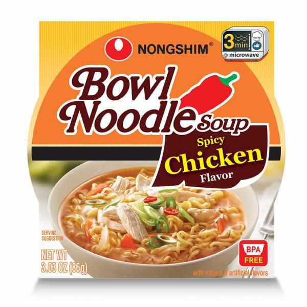 Nong Shim Spicy Chicken Flavor Bowl Noodle Soup, 3.03 oz