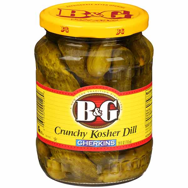 B&G Kosher Dill Gherkins, 24 Fl Oz