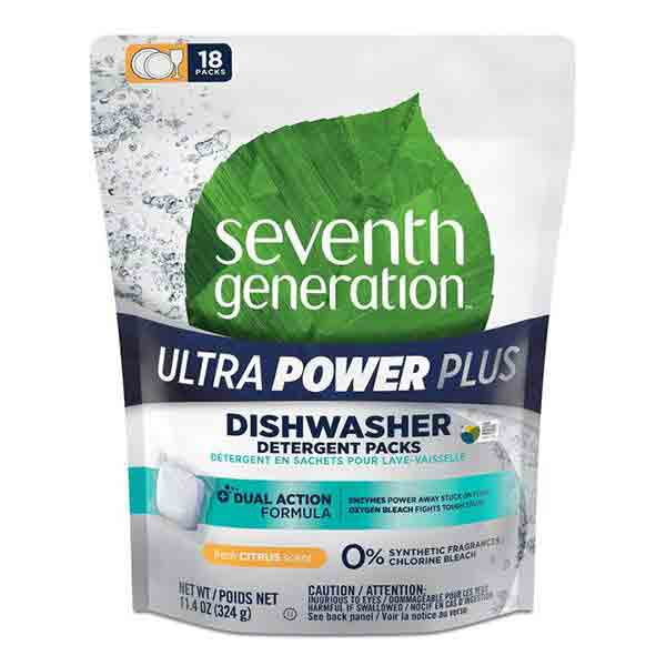 Seventh Generation Dishwasher Detergent Packs, Fresh Citrus, 18 count
