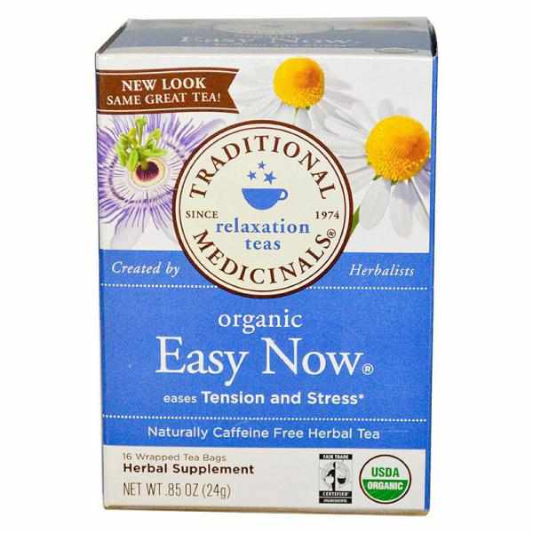 Traditional Medicinals Organic Fair Trade Certified Easy Now Herbal Tea, 16-Coun