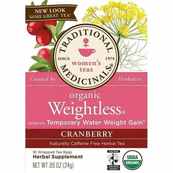 Traditional Medicinals Organic Weightless, Cranberry, 16-Count Boxes (Pack of 6)