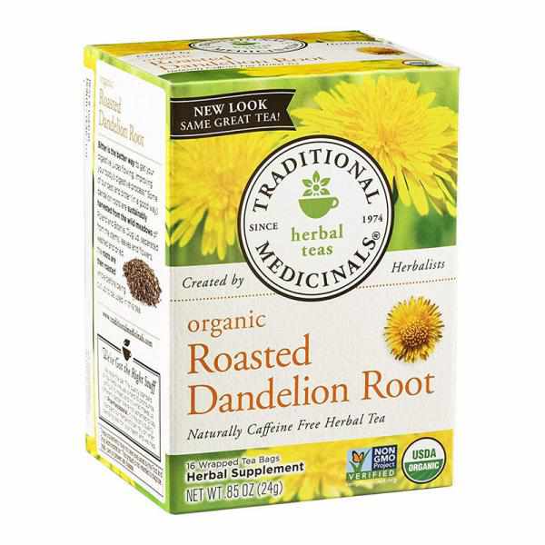 Traditional Medicinals Organic Roasted Dandelion Root, 16-Count Boxes (Pack of 6