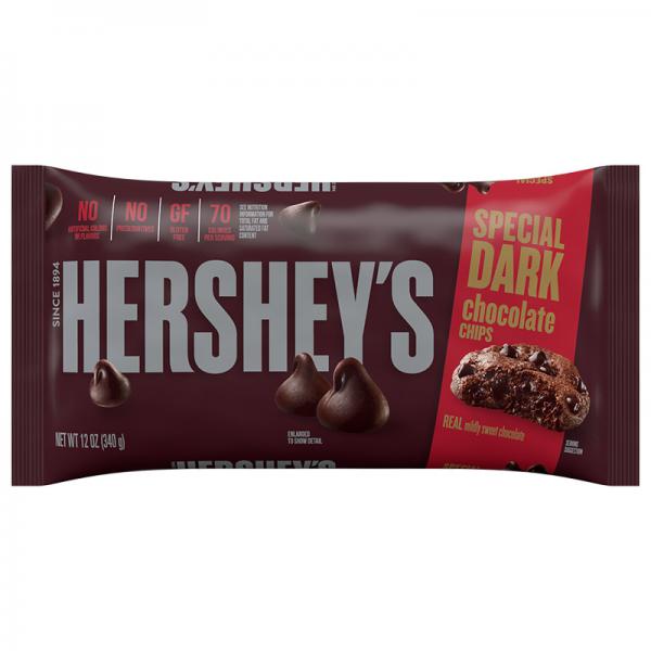 Hershey's Special Dark Mildly Sweet Dark Chocolate Baking Chips, 12-Ounce Bags (