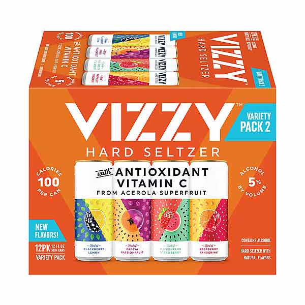 Vizzy Hard Seltzer Variety Pack, Gluten Free Alcohol, 5% ABV, 12-pack, 12-oz Slim Cans