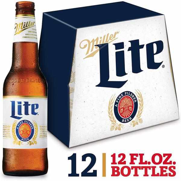 Miller Lite Beer Cans 12 oz, 12 pk