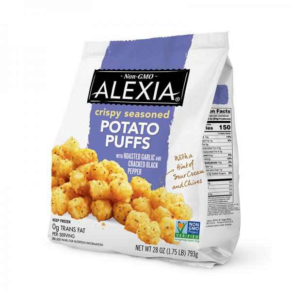 Alexia Crispy Potato Puffs with Roasted Garlic and Cracked Black