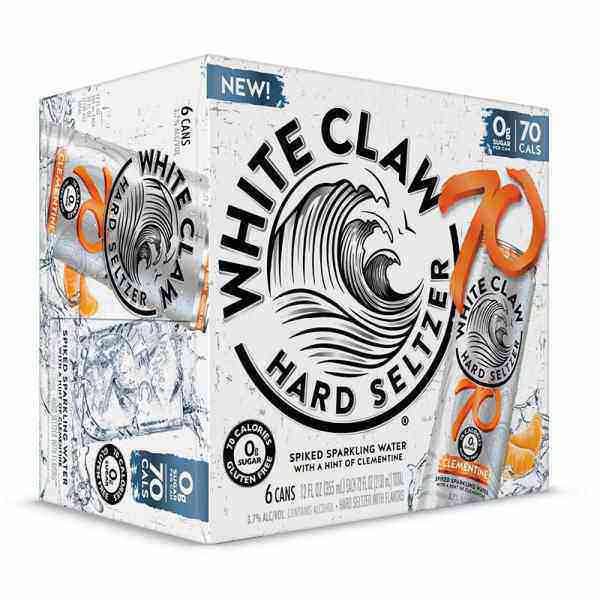 White Claw 70 Clementine Hard Seltzer - Beer - 6x 12oz Cans