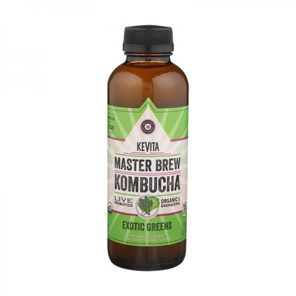 KeVita Master Brew Kombucha, Exotic Greens, 15.2 Oz Bottle