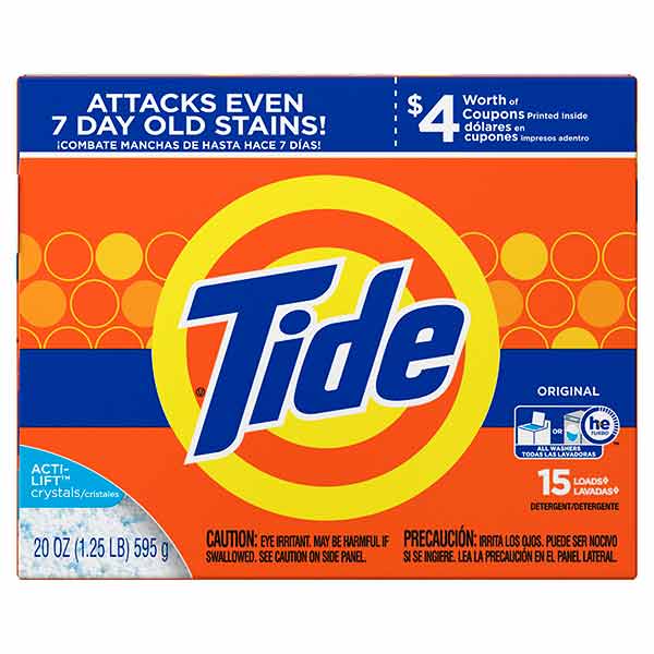 Tide Powder Laundry Detergent, Original, 15 Loads 20 oz