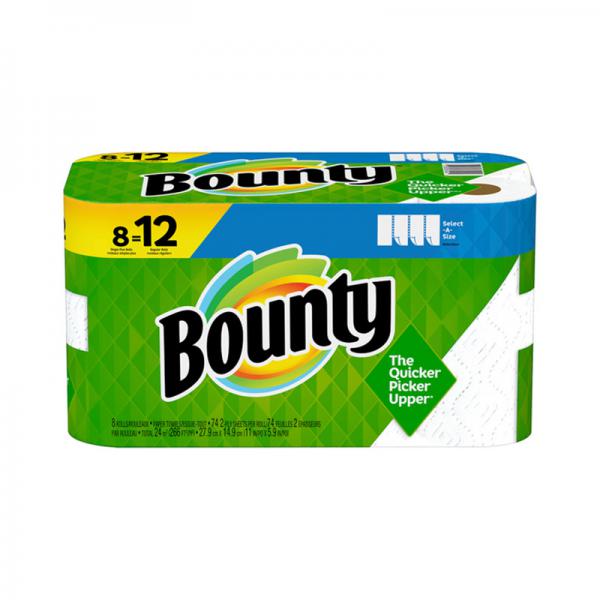 Bounty Select-A-Size 2-Ply Paper Towels, 74 Sheets Per Roll, Pack Of 8 Rolls