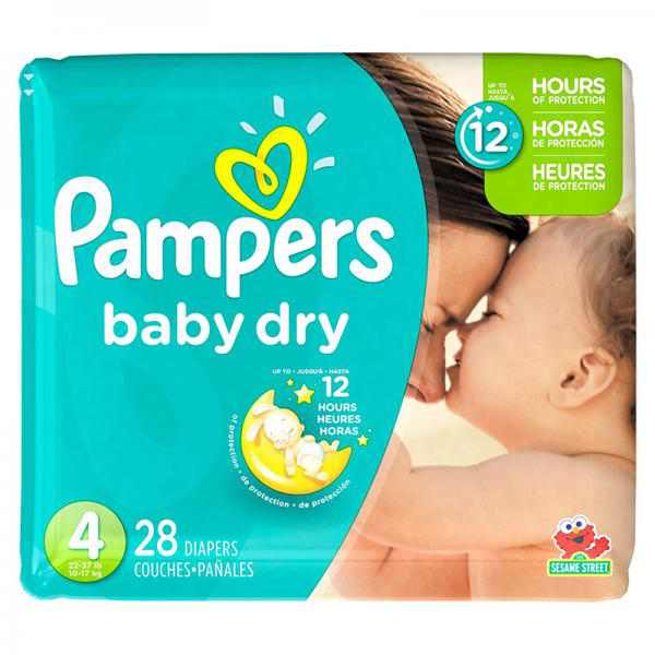 Pampers Baby Dry Diapers, Jumbo Pack - Size 4 - 28ct