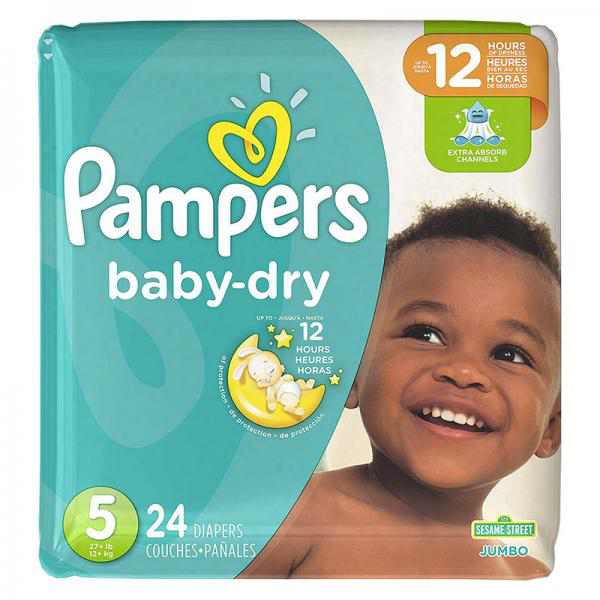Pampers Baby Dry Diapers, Jumbo Pack - Size 5 - 24ct