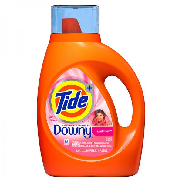 Tide Plus Downy April Fresh Scent Liquid Laundry Detergent, 46 oz, 29 loads