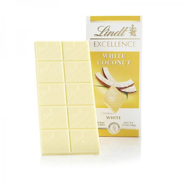 Lindt Excellence White Coconut White Chocolate, 3.5-Ounce Bars (Pack of 12)