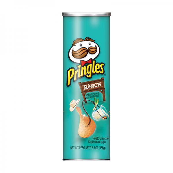 Pringles Ranch Flavored Potato Crisps Chips 5.5 Oz Can