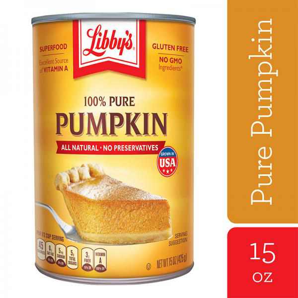 Nestle LIBBYS 100% Pure Canned Pumpkin Puree 15 oz. Can