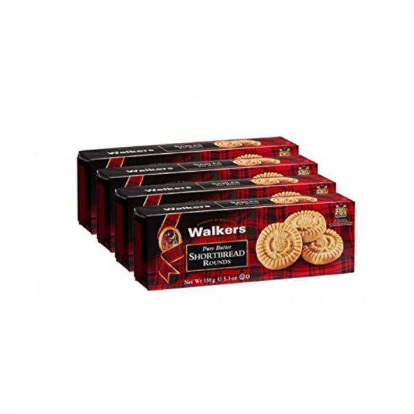 Walkers Shortbread Rounds, 5.3-Ounce Boxes (Pack of 4)