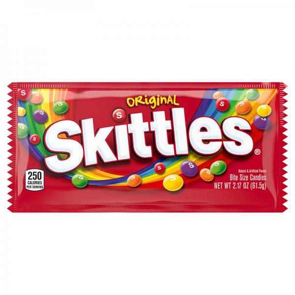 Skittles Original Candy Single Pack, 2.17 ounce