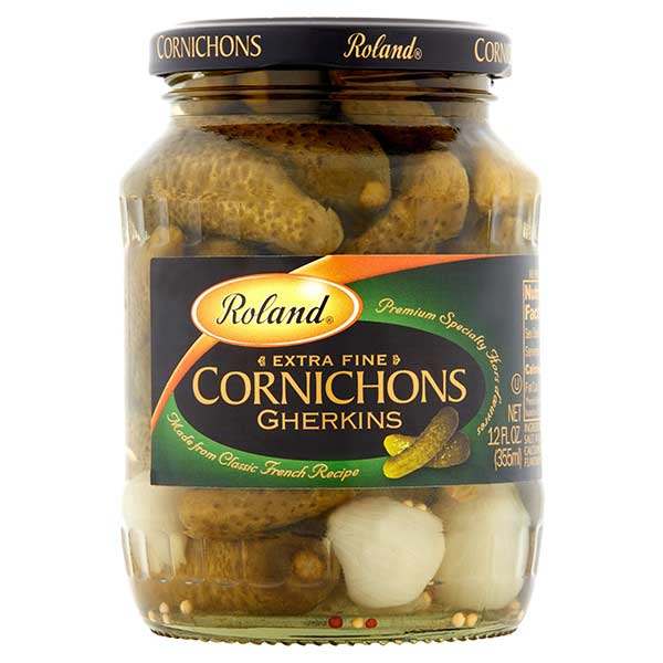 Roland Extra Fine Cornichons Gherkins, 12 fl oz