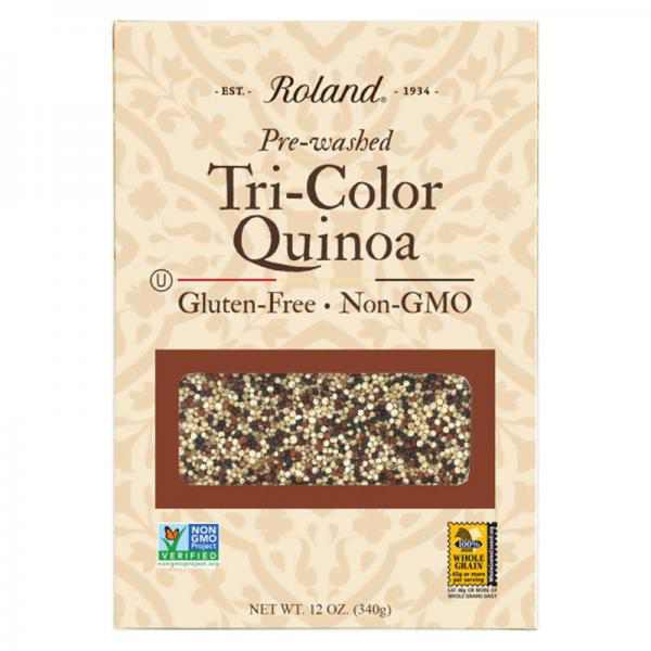 Roland Pre-Washed Tri-Color Quinoa, 12-Ounce Box