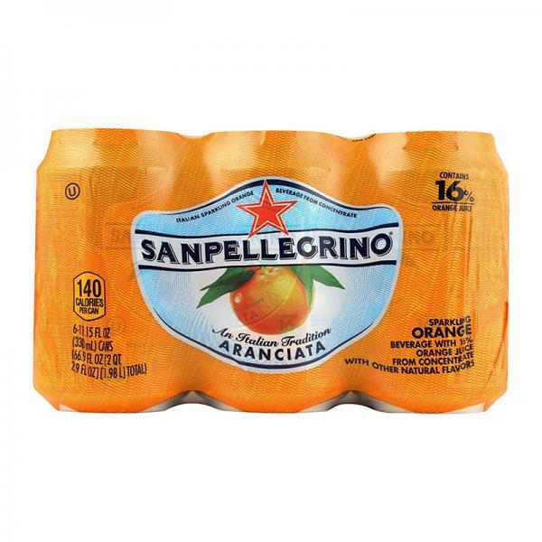 San Pellegrino Aranciata Sparkling Orange Beverage 11.15 oz, 6 pk